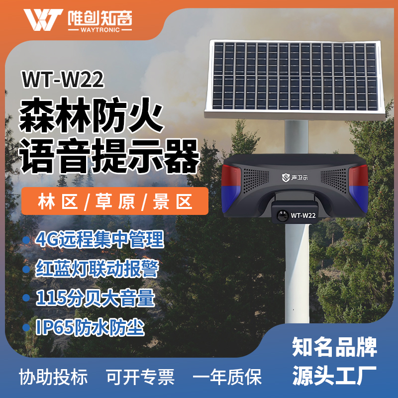 <b>WT-W22森林防火太阳能语音宣传杆</b>