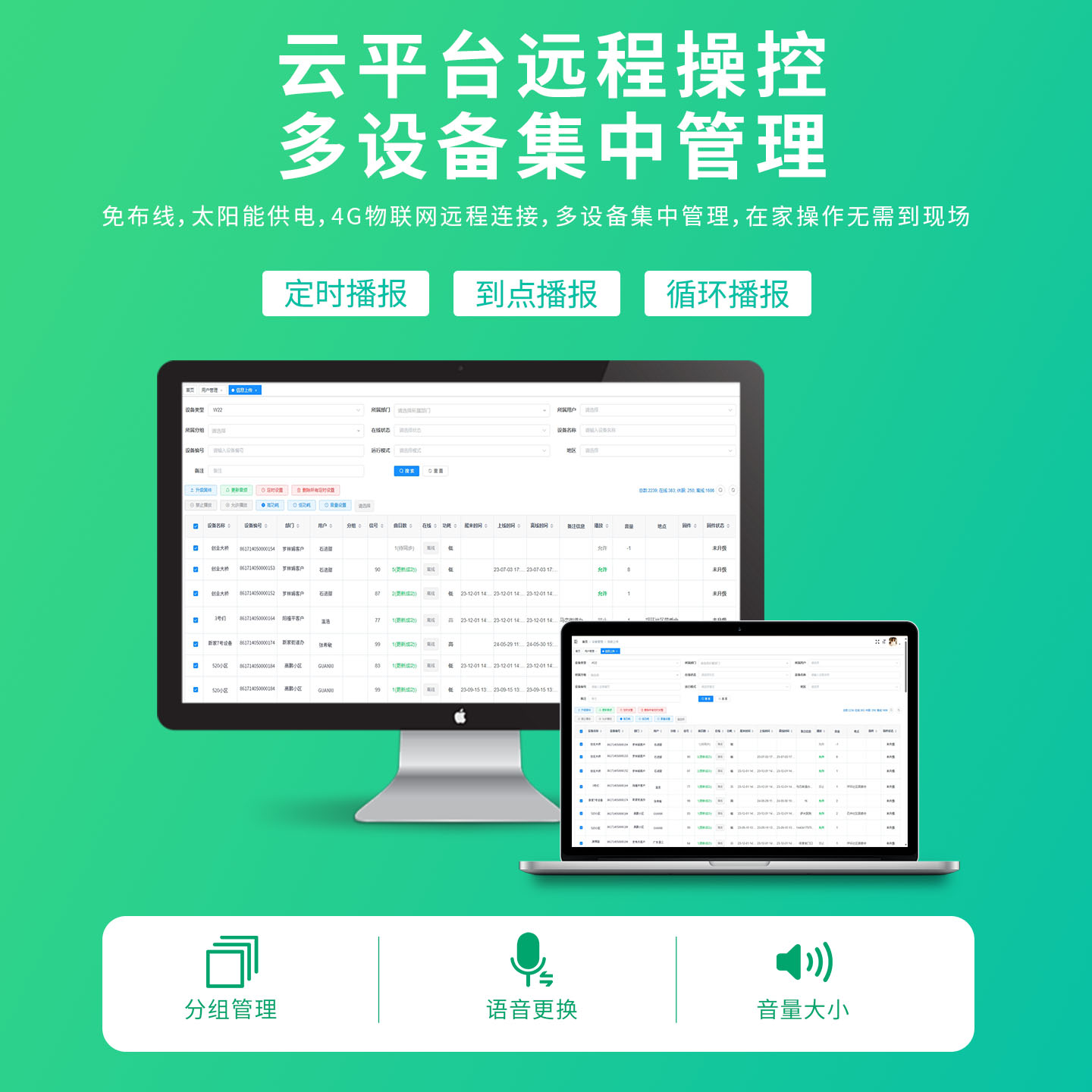 WT-W22电力安全太阳能语音宣传杆